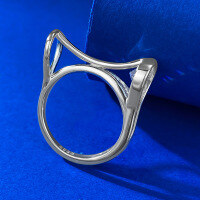 wholesale Metal: 925 Silver, 1ct High Carbon Diamond Ring, European and American Internet Celebrity Engagement Live Streaming Best-Seller-R858 White Diamond No. 5