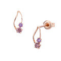 wholesale Metal material: 925 silver, rose gold Duli Jewelry Japanese-style lightweight luxury small and exquisite symmetrical earrings with amethyst new elegant earrings-0-4