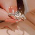 wholesale Wholesale S925 Sterling Silver D Color Moissanite High-End Fashion Princess Crown Heart Ring-0-2