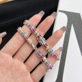 wholesale S925 Sterling Silver Cross-Border Light Luxury Women's Bracelet with High-End Colorful Zircon Inlay, Dopamine Full Diamond Exquisite Hand Accessory-0-0