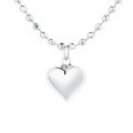wholesale S925 Sterling Silver Korean Version Ins Minimalist Style Square Bead Chain Heart Three-Dimensional Thumping Necklace-0-4