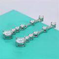 wholesale Sterling silver cross-border bestseller ultra-sparkling moissanite elegant long drop earrings for women, luxurious and fashionable European and American style full-diamond earrings-0-1