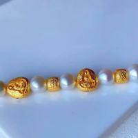 wholesale S925 silver gold-plated Zaki Lamu spacer beads DIY bracelet necklace accessories pure silver formless Buddha accessories braided cord Buddhist beads-Zajiram one