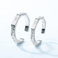 wholesale S925 sterling silver platinum-plated, new Korean-style minimalist geometric couple's ring with vintage pattern, open-adjustable-0-3