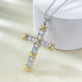 wholesale S925 sterling silver new European and American cross pendant necklace for women with high-carbon diamonds, simple and stylish, available on AliExpress-0-2