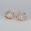 wholesale S925 Silver Plated 14k Gold Small Niche High-end Sweet Style Heart Pearl Earrings-0-3