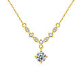 S925 Sterling Silver Moissanite Shining Galaxy Necklace-0-5