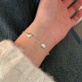 wholesale S925 Sterling Silver Minimalist Korean Style Silver Bead Bracelet for Women, Small Luxury INS Fashion Accessory, New Design-0-3