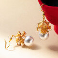 wholesale S925 Sterling Silver Fresh and Sweet Ins Style Small and Exquisite Designed Palace Lantern Pearl Ear Hook M06577-0-4
