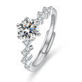 Titanium Silver Moissanite Ring, Japanese-Inspired Minimalist Luxury Design, Wholesale Supplier-0-3