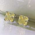 S925 Silver High Carbon Diamond Stud Earrings, 6*6mm Princess Cut, Clearance with Free Shipping-0-1