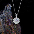 S925 Sterling Silver 2-Carat Moissanite Cross-Border Pigeon Egg Pendant Necklace-0-1