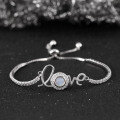 wholesale S925 Sterling Silver Jewelry Adjustable LOVE Bracelet with Natural Mother-of-Pearl Wholesale Direct from Manufacturer-0-2