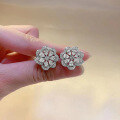 wholesale S925 Silver Lace Flower Earrings, Zhuo Zhifan New Design, Fashion Banquet Style Floral Ear Accessories, Versatile and Stylish-0-3