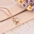 wholesale 18K Gold Fashion Commuter Floral Pendant Women's Ins Fresh Sweet 9K Rose Gold Plain Gold Necklace Pendant One-Click Dropshipping-0-2