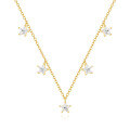 wholesale S925 Sterling Silver New Ins-style Star Zircon Layering Collarbone Necklace, Korean Japanese。-0-4