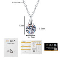 S925 Silver Moissanite Perfume Bottle Pendant Necklace-1 carat moissanite  925 silver