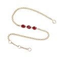 wholesale S925 Sterling Silver & 18K Gold Plated Red Elk Full Body Cuban Chain Bracelet for Women, Gentle and Elegant, Minimalist and Versatile Ins Style-0-4