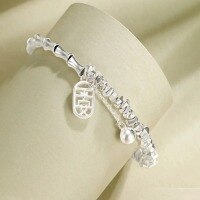 wholesale 925 Sterling Silver Bamboo Bracelet For Women-Everything goes well (4.5g) 925 silver