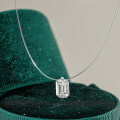 Sterling Silver 1-Carat Moissanite Mermaid's Tear Pendant Necklace-0-0