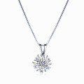 wholesale 925 Sterling Silver 1-carat Moissanite Necklace for Women, Small Snowflake Diamond Pendant, Elegant Collarbone Chain for Autumn and Winter-0-4