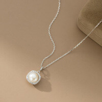 wholesale S925 Silver Nalan Fresh Sweet Ins Style Niche Design Exquisite Minimalist Diamond-Encrusted Pearl Necklace Y02089-S925 Silver Necklace 925 Silver