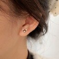 wholesale S925 Sterling Silver Korean Version Cute Bear Earrings for Women, Delicate and Fresh, Versatile Student Ear Accessories-0-1