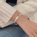 wholesale S925 Sterling Silver Fish Scale Minimalist Bangle for Women, Korean New Style Versatile Simple High-end Minimalist Cold Tone Bracelet-0-2