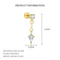 wholesale S925 Sterling Silver-E5362-Gold/Single 925 Silver