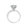 S925 Sterling Silver 3-Carat Moissanite Luxury Six-Prong Crown Bridal Ring Cross-border Supply Empty Setting Manufacturer-0-3