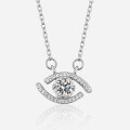 Sterling Silver Korean Fashion Women's Ins Pendant TikTok Accessory Wholesale Evil Eye Moissanite Necklace-0-3