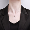 Sterling Silver Moissanite Pendant Necklace, Hypoallergenic, Tarnish-Free Gift-0-2