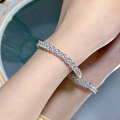 wholesale Silver New 4*4 Princess Square Chain Bracelet Ins Simple and Elegant High-end Luxury Full Diamond-0-1