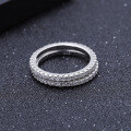 wholesale 925 Sterling Silver Plated White Gold Full Eternity Band Ring with Moissanite, Fashionable and Elegant-0-3