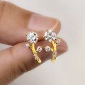 wholesale Gold-plated S925 Silver Moissanite Six-Prong Main Stone Branch Design Trendy Women's Earrings Best Seller-0-2