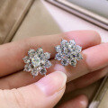 wholesale S925 Sterling Silver Women's Korean Style Minimalist Floral Zircon Earrings for Cross-border Dropshipping-0-3
