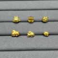 wholesale Gold-plated S925 ancient silver engraved Thangka Malhabu Pixiu cat spacer beads for DIY beading and braiding accessories-0-1