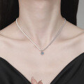 S925 Silver Cross-Border Moissanite Pearl Claw Chain Necklace-0-2