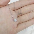 wholesale 9/10/14/18k Gold Minimalist Solitaire Cultured Diamond Pendant Necklace-0-2