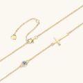 S925 Sterling Silver Moissanite Cross Pendant Necklace for Women-0-2