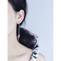 wholesale S925 Sterling Silver CT-12 Fashionable and Minimalist Butterfly Tassel Earrings for Women, Versatile and Elegant Wing Tassel Earrings Wholesale-A pair of sterling silver earrings>925 silver