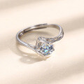 wholesale Sterling Silver Angel's Kiss D Color Moissanite Ring for Women, Small Batch Design, Fashionable Gift for Girlfriend, Proposal or Confession-0-1