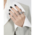 wholesale S925 Sterling Silver JT784 Korean Version Ins Small and Unique Design Minimalist Multi-Layer Wrapped Open Ring for Women-0-2