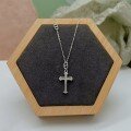wholesale S925 Sterling Silver Full Diamond Cross Necklace, Fashionable Classic Korean Style Minimalist Unique Niche Design Choker Jewelry-0-0