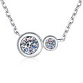 S925 Sterling Silver Moissanite French Bubble Pendant Necklace, Light Luxury, Niche, Versatile-0-3