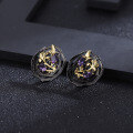 wholesale S925 Silver Designer High-End Gemstone Earrings Natural Style Natural Rose Garnet Stud Earrings-0-2