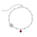 wholesale 925 Sterling Silver Little Red Hot-Selling Bracelet for Women with Designed Twist Knot Detail and Wine Red Chalcedony Pendant for Daily Wear-0-4