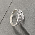 wholesale S925 Sterling Silver Angel Wing Ring, Niche Design, Personality Band, Adjustable Index Finger Ring, Cross-Border New Accessory-0-3