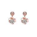 wholesale S925 Sterling Silver Yaxi Clover Earrings, Rose Gold Plated, Floral Style, Elegant, Valentine's Day Gift, Wholesale-0-4