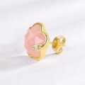 wholesale 925 Sterling Silver Inlaid Pink Crystal Japanese Style Pink Flower Stud Earrings Exquisite Sweet Earring Manufacturer Wholesale-0-3